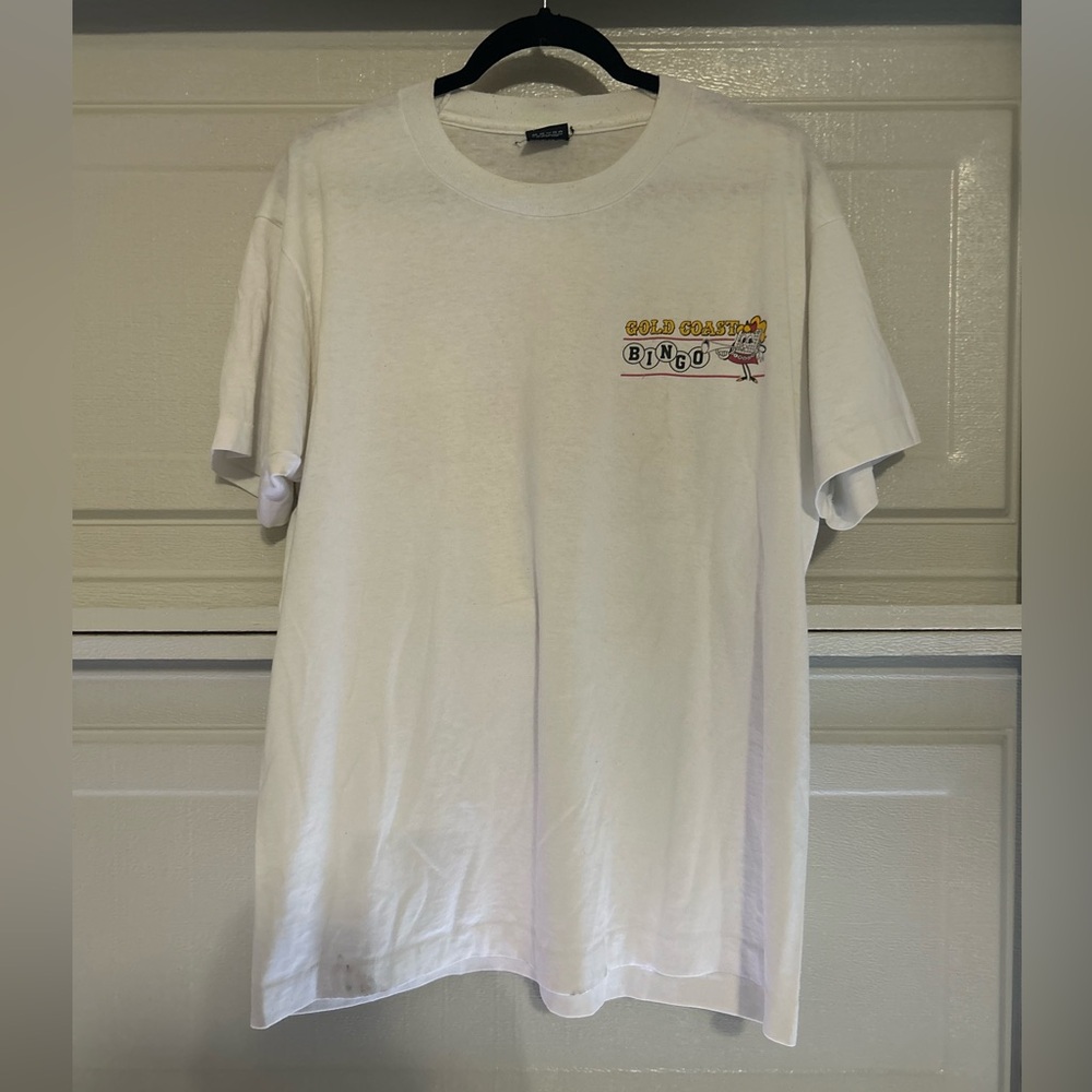 Vintage Single Stitch Showboat Presidential 1995 T-Shirt White Large 100% Cotton